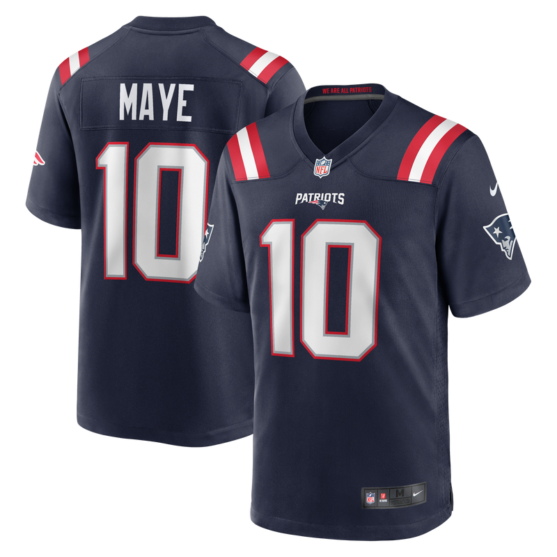 New England Patriots Drake Maye Navy Player Game Jersey