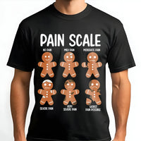 Humorous Holiday Cookie Medical Shirt, Gingerbread Man Pain Scale T-Shirt, Nurse Christmas Graphic Tee, Doctor Healthcare Staff Holiday Shirt
