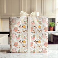 Holiday Treats Wrapping Paper, Hot Cocoa Wrapping Paper, Comfy Christmas Gift Wrap, Winter Desserts Wrapping Paper, Festive Holiday Gift Wrap