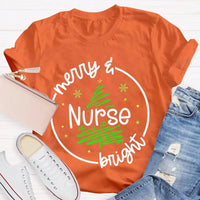 Healthcare RN Holiday Graphic Tee, Merry Nurse Bright Christmas Tree Shirt, Medical Staff Christmas T-Shirt, Nurse Holiday Season Present