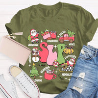 Speech Language Pathology Holiday Shirt, SLP Speech Therapy Christmas T-Shirt, Voice Stuttering Graphic Tee, SLP Therapist Present