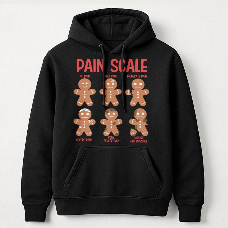 Humorous Christmas Medical Hoodie, Pain Scale Gingerbread Hoodie, Nurse Holiday Sweatshirt, Doctor Nursing Student Hooded Sweatshirt, Xmas Present