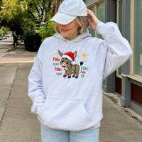 Adorable Santa Hat Burro Hoodie, Christmas Donkey Hoodie, Festive Animal Lover Hoodie, Humorous Holiday Graphic Hooded Sweatshirt Present