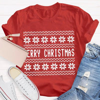 Floral Christmas Flower Shirt, Merry Christmas Waves T-Shirt, Adorable Holiday Graphic Tee, Retro Botanical Xmas Shirt, Festive Christmas Present