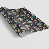 Navy Gold Crest Gift Wrap, Stag Heraldry Christmas Wrapping Paper, Elegant Deer Wrapping Paper, Regal Holiday Gift Wrap