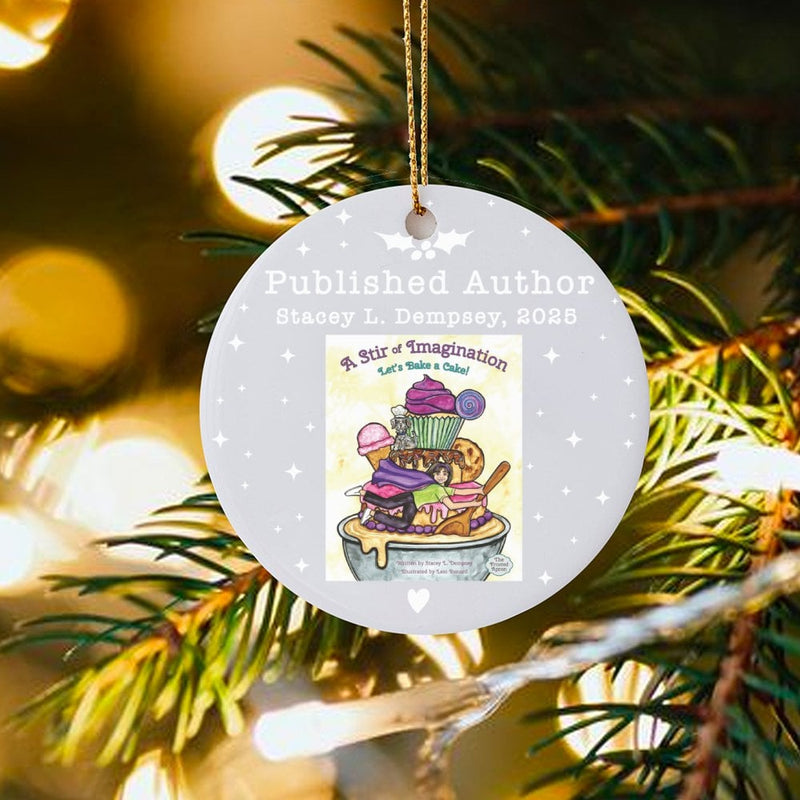 Book Launch Christmas Ornament, Published Author 2025 Ceramic Ornament, Personalized Writer Holiday Tree Ornament, Novelist Keepsake Present