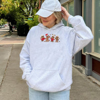 Adorable Medical Holiday Hooded Sweatshirt, Christmas Nurse Gingerbread Hoodie, Festive Nurse Hoodie, Healthcare Worker Pullover Hoodie Present