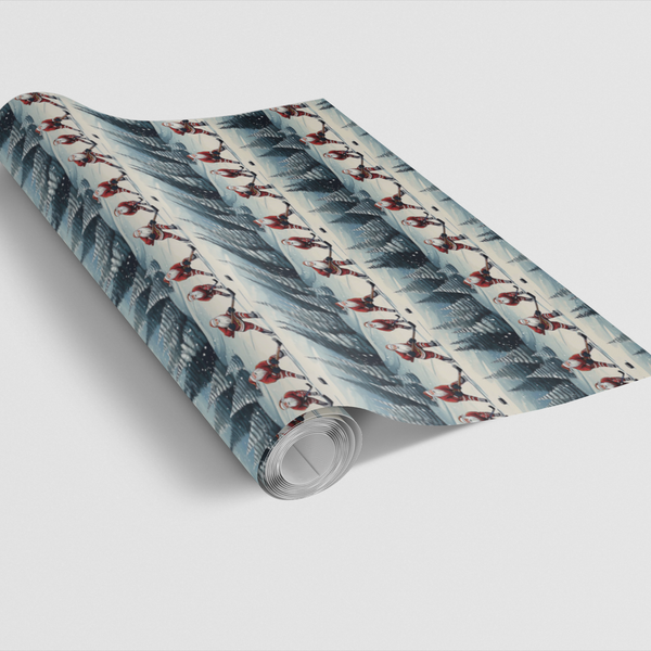 Slapshot Sports Gift Wrap Roll, Hockey Santa Wrapping Paper, Christmas Hockey Player Present Paper, Holiday Gift Wrap for Coa