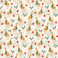 Watercolor Safari Animal Gift Wrap Roll, Christmas Giraffe Wrapping Paper, Adorable Holiday Wrapping Paper, Kids Christmas Present Wrap Roll