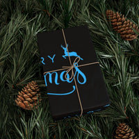 Holiday Ornament Gift Wrap, Blue Reindeer Christmas Wrapping Paper, Winter Pattern Wrapping Paper, Elegant Christmas Gift Wrapping Paper