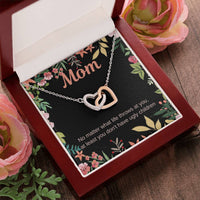 Interlocking Hearts Necklace, Humorous Mom Necklace, Rose Gold Heart Pendant Necklace, Christmas Present for Mom, Birthday Jewelry for Her
