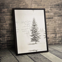 Glory to God Pine Tree Canvas Print, Luke 2 14 Scripture Canvas Wall Art, Christian Christmas Wall Art, Bible Verse Canvas Home Decor