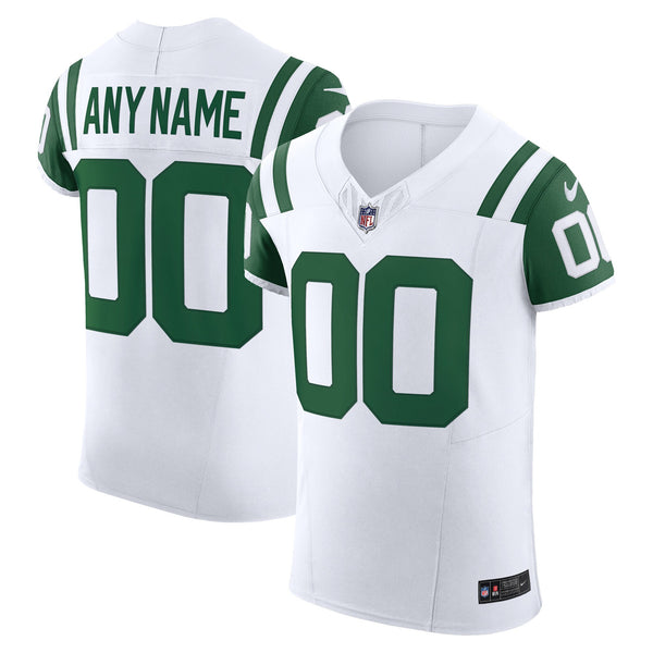 New York Jets White Elite Custom Jersey