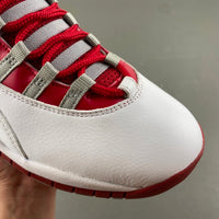 Retro High Top Sneakers, White Red Gray Colorway, Lace Up Design, Casual Gift for Sneaker Fans