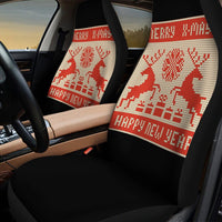 Nordic Knit Car Seat Covers, Christmas Deer Car Seat Covers, Polar Fleece Auto Seat Protectors, Holiday Vehicle Decor Xmas Present