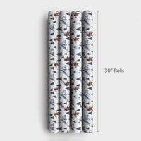 Snowy Mountain Christmas Wrapping Paper, Hiking Santa Wrapping Paper, Outdoors Nature Holiday Gift Wrap