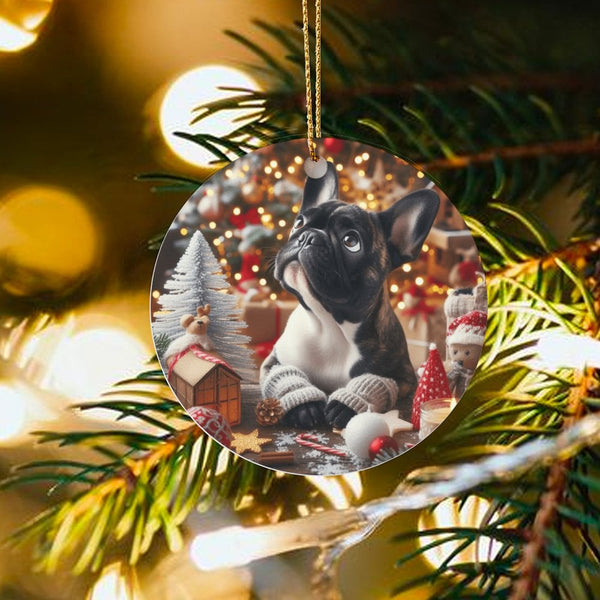 Sweater Frenchie Dog Ornament, French Bulldog Christmas Ornament, French Bulldog Holiday Tree Ornament, Adorable Puppy Keepsa