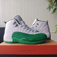High Top Sneakers, White Green Colorway, Lace Up Design, Casual Gift for Sneaker Fans