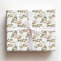 Rustic Wine Barrel Gift Wrap, Winter Vineyard Christmas Wrapping Paper, Snowy Grapevine Wrapping Paper, Holiday Wine Lover Gift Wrap Roll