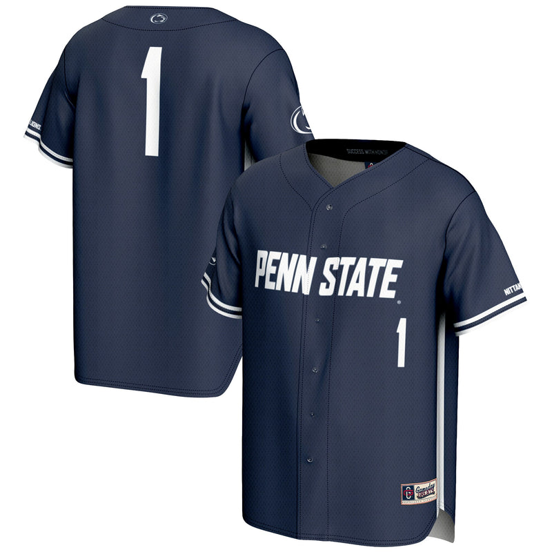 #1 Penn State Nittany Lions Lightweight Baseball Fashion Jersey - Navy