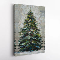 Textured Impasto Tree Art Print, Christmas Tree Digital Download, Holiday Tree Poster, Festive Christmas Wall Art, Winter Holiday Home Decor