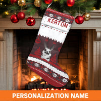 Custom Bunny Holiday Stocking, Personalized Rabbit Christmas Stocking, Velboa Pet Lover Stocking, Animal Festive Decor, Adorable Family Present