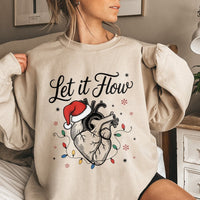 Anatomical Heart Santa Nurse Sweater, Christmas Cardiac Nurse Sweatshirt, Adorable Cardiology Nurse Crewneck, Holiday Medical Nurse Pullover