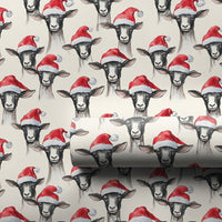 Santa Hat Farm Animal Gift Wrap, Christmas Goat Wrapping Paper, Humorous Holiday Goat Present Paper, Adorable Winter Animal Gift Wrapping Paper