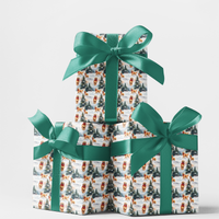 Winter Wonderland Dog Gift Wrap, Golden Retriever Christmas Wrapping Paper, Festive Puppy Holiday Paper, Adorable Winter Dog Wrapping Paper Roll