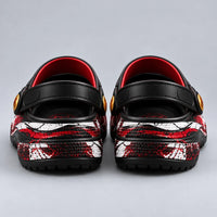 ALA Crimson Script - Distressed Graphic Clog in Black and Red