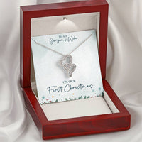 Interlocking Hearts Pendant, Double Heart Necklace for Wife, 14K White Gold Heart Necklace, Romantic Heart Jewelry, First Christmas Present