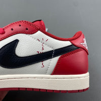 Low Top Sneakers, White Black Red Colorway, Reverse Hook Design, Lace Up Design, Casual Gift for Sneaker Fans