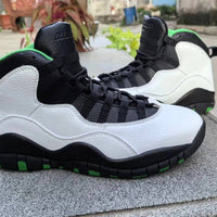 High Top Sneakers, White Black Green Colorway, Lace Up Design, Casual Gift for Sneaker Fans