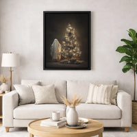 Spooky Holiday Canvas Print, Gothic Ghost Christmas Tree Canvas Wall Art, Dark Fantasy Xmas Room Decor, Alternative Digital Download