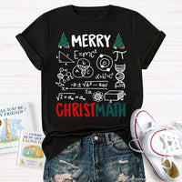 Humorous Christmas Math Pun Tee, Merry Christmath Math Teacher T-Shirt, Holiday Math Teacher Shirt, Adorable Xmas Math Graphic Tee, Teacher Present