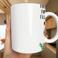 Holiday Pine Candy Cane Mug, Christmas Wreath Coffee Mug, Festive Xmas Botanical Cup, Winter Season Ceramic Mug Present