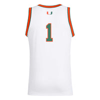 #1 White Miami Hurricanes Replica Swingman Jersey