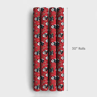 Red Holiday Panda Gift Wrap, Adorable Panda Bear Christmas Wrapping Paper, Festive Snowflake Wrapping Paper, Kids Animal Present Paper