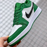 Low Top Sneakers, Green White Colorway, Lace Up Design, Casual Gift for Sneaker Fans