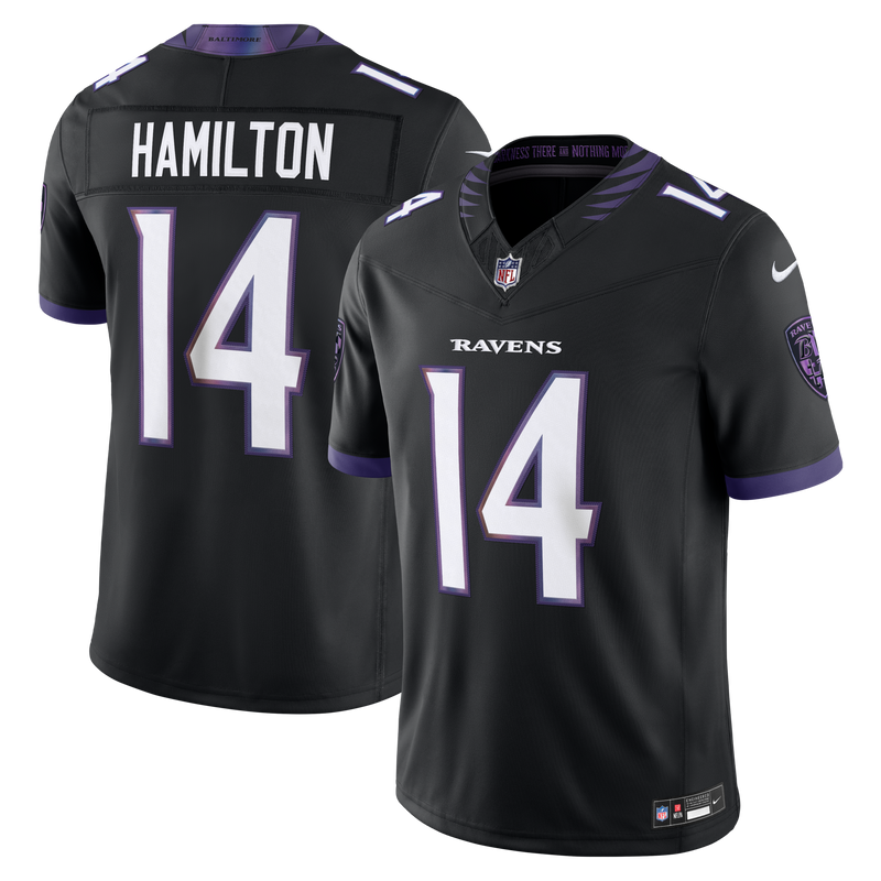 Baltimore Ravens Kyle Hamilton Black Alternate Stitched Limited Jersey