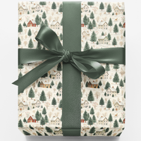 Holiday Scene Gift Wrap, Winter Village Christmas Wrapping Paper, Snowy Town Wrapping Paper, Festive Christmas Gift Wrap, Comfy Holiday Paper