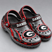 UGA Dawgs - Silver Fracture Graphic Clogs