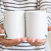 Festive Holiday Greenery Ceramic Mug, Christmas Wreath Coffee Mug, Winter Botanical Tea Mug, Seasonal Glossy Christmas Drinkware Present
