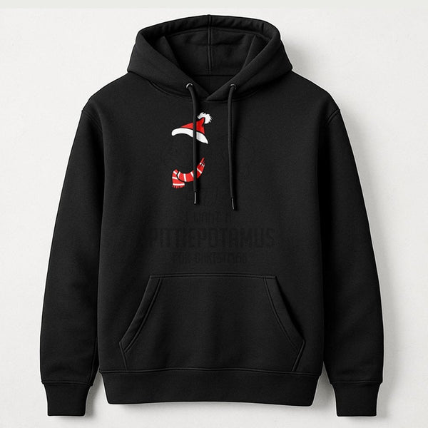 Santa Hat Pittie Dog Sweatshirt, Pitbull Christmas Hoodie, Adorable Pitbull Holiday Pullover Hoodie, Winter Xmas Present for 