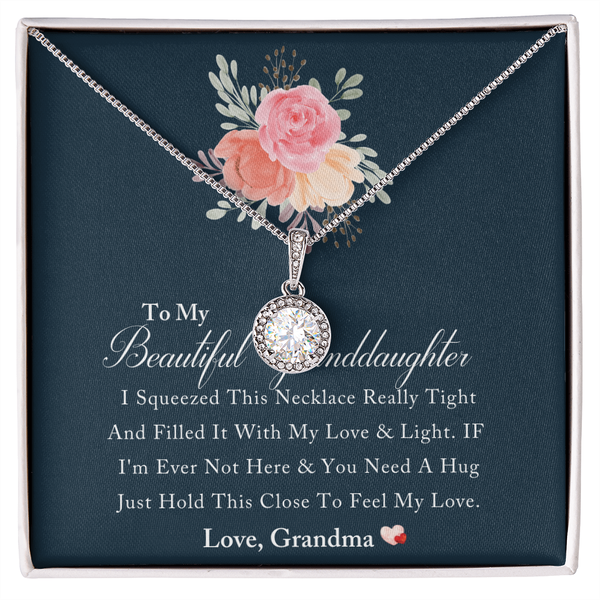 Eternal Hope Cubic Zirconia Necklace, Granddaughter Necklace Present, White Gold Over Stainless Steel Pendant, Birthday Chris