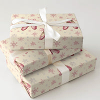 Pink Pointe Shoes Christmas Gift Wrap, Ballet Slipper Wrapping Paper, Dancer Snowflake Wrapping Paper, Ballerina Holiday Gift Wrap Roll