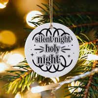 Religious Christian Ceramic Ornament, Silent Night Holy Night Christmas Ornament, Holiday Tree Keepsake Ornament, Family Faith Decor Present