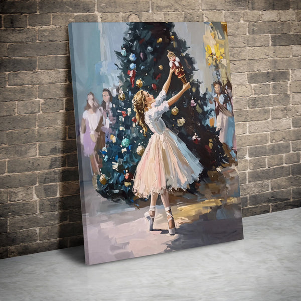Clara Dance Impressionist Canvas Print, Nutcracker Ballet Canvas Wall Art, Holiday Nutcracker Canvas Decor, Christmas Seasona