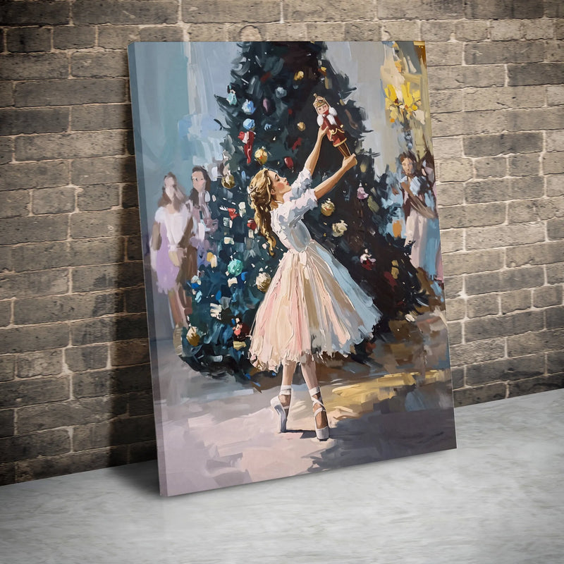 Clara Dance Impressionist Canvas Print, Nutcracker Ballet Canvas Wall Art, Holiday Nutcracker Canvas Decor, Christmas Seasonal Wall Art
