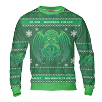 Lovecraftian Monster Ugly Sweater, Cthulhu Christmas Sweatshirt, HP Lovecraft Cosmic Horror Xmas Pullover, Retro Holiday Creature Top
